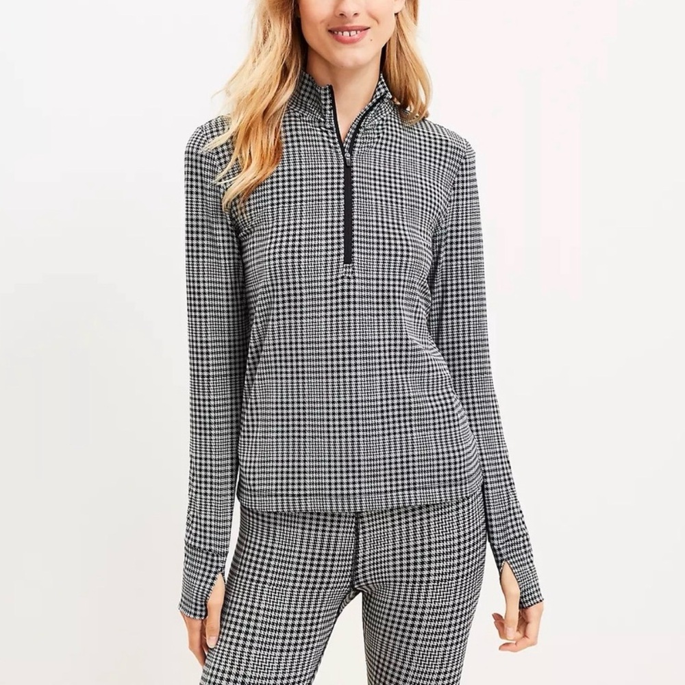 Lou & Grey Houndstooth Softsculp Zip Top & Leggings Set